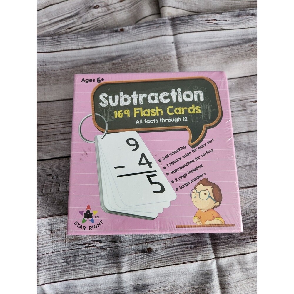 Star Right Math Flash Cards - 169 Subtraction Flash Cards NWT